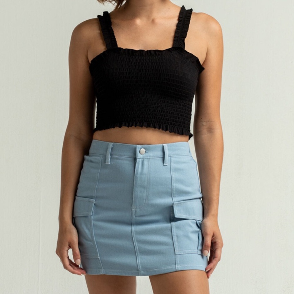 Stylish Blue Cargo Skirt